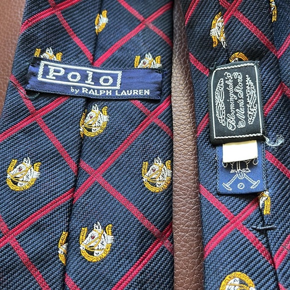 Polo Ralph Lauren stripped narrow club men’s silk tie - Picture 3 of 4